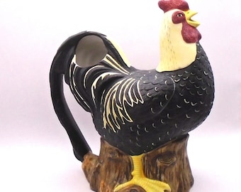 Vintage Sakura Warren Kimble Ceramic Rooster Pitcher