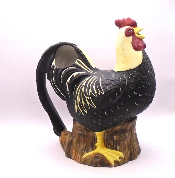 Vintage Sakura Warren Kimble Ceramic Rooster Pitcher
