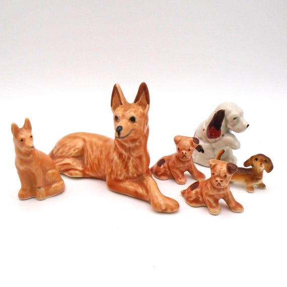Vintage Bundle of Six 1960-70's Dogs and Puppies porcelain figurines