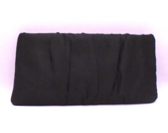 Vintage Steve Madden Puckered Black Satin Evening/Clutch Bag