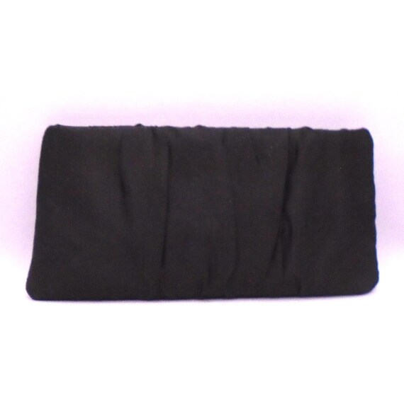 Vintage Steve Madden Puckered Black Satin Evening/Clutch Bag