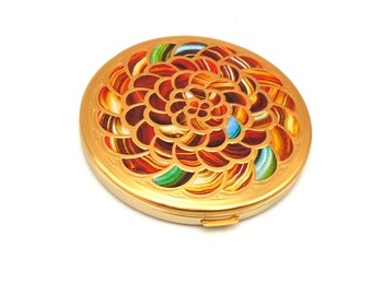 Vintage Guerlain of Paris, Meteorites Voyage Powder Mirror Compact, Made in Italy for Guerlain, Circa 1996