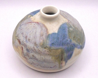 Handmade Kravec Studios Ceramic Ball Vase Art Pottery, Made in USA
