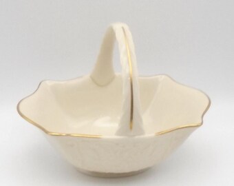Lenox "Sans Souci Basket" Embossed and Hand Decorated with 24K Gold Trim,  Made in USA