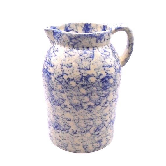 Vintage Prestige Place Blue and White Spongeware Pottery Etsy