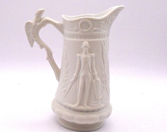 Vintage Portmeirion Parian "British Heritage Collections " American Independence Small White Creamer, Circa 1980's, Made in England