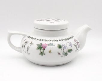 Vintage Andrea by Sadek Tea Pot, Botanical Pattern with Floral Designs, Made in Japan