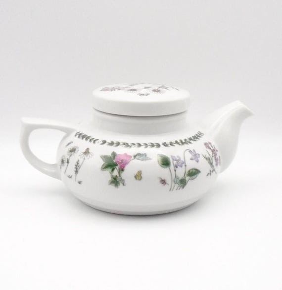 Vintage Andrea by Sadek Tea Pot, Botanical Pattern with Floral Designs, Made in Japan