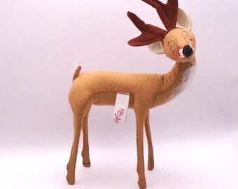 Vintage Annalee Mobilitee Posable 8" Christmas Reindeer, Circa 1987