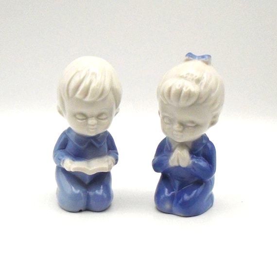 Vintage Sanmyro Japan Porcelain Praying Children Figurines (1950s-1960s)