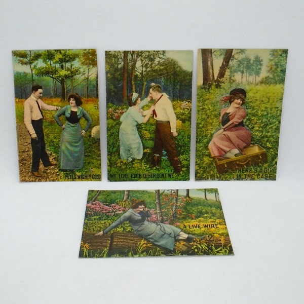 Vintage group of "Life Series" Number 214 Postcards from early 1900's