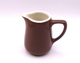 Vintage Hall Pottery Brown Stoneware Creamer - Restaurant Ware