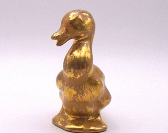 Vintage Stangl 24K Gold Painted Ceramic Duck