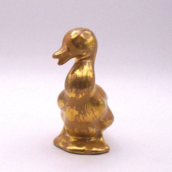 Vintage Stangl 24K Gold Painted Ceramic Duck