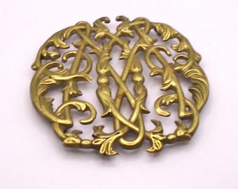 Vintage Brass Trivet Colonial Williamburg Cypher 1950's, CMC Vtg, Made in USA