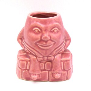 Vintage 1950-60's Humpty Dumpty Sitting on a Wall Pink Ceramic Vase ...