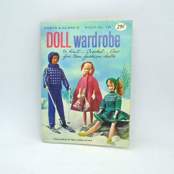 Vintage 1960's Selection of "Coats & Clarks" Doilies, Elegant Edgings and Doll Wardrobe Instruction Booklets