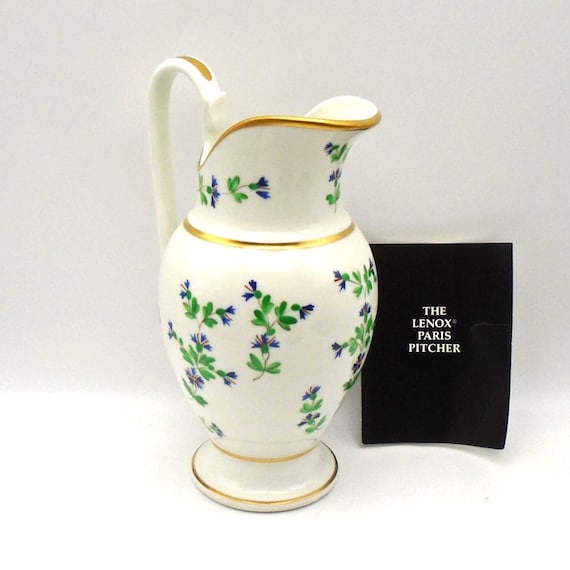 Vintage Lenox "Paris Pitcher": Smithsonian Reproduction, Gold Trimmed Porcelain