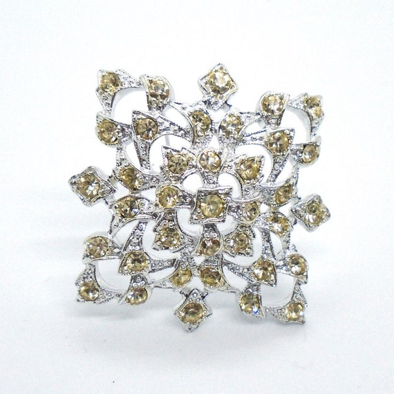 Vintage Sarah Coventry Crystal Lace Snowflake Brooch/ Pin