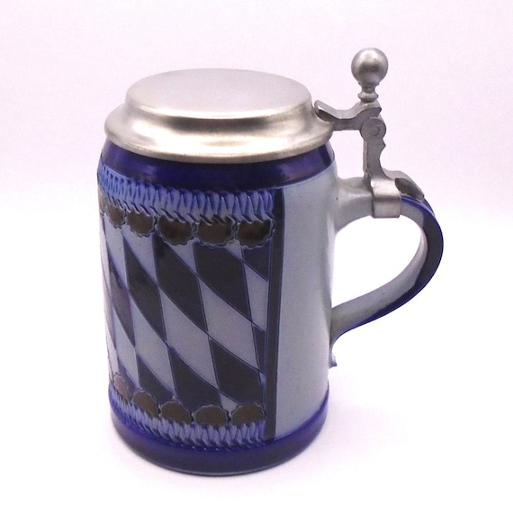 Vintage Handarbeit Grimscheid Stoneware Salt Glaze Bavarian Design Beer Stein