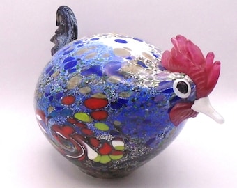 Vintage Joska Design Silberberg Kristall Art Glass Rooster made in Bavaria - Studio Glass Art Deco Rooster