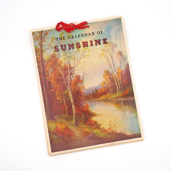 1942 Calendar of Sunshine: Vintage Inspirational Quotes, Typography Ephemera