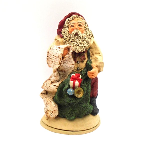 June McKenna Santa Figurine, "Not Once But Twice", Signed Collectible