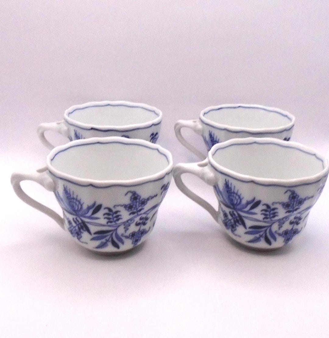 Vintage Blue Danube Tea Cups (set of 4) - Blue Onion Pattern, Made in ...