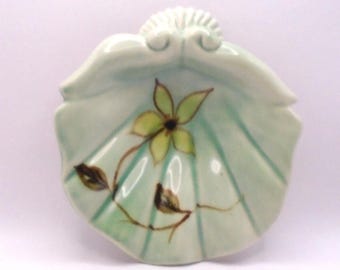 Vintage Signed Mid-Century Modern Francis Joseph VonTury Pottery Scallop Shell Shaped Dish/Tray, Rare Find