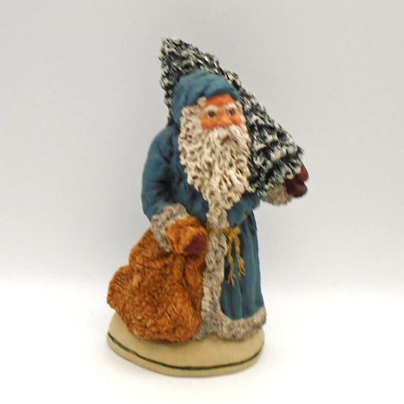 June McKenna Santa Figurine, Christmas Delivery Folkart Collectible, Signed & Numbered