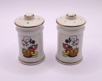 Vintage Mickey Mouse Salt and Pepper Shakers 1960's Japan