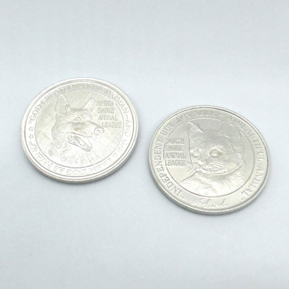 Vintage North Shore Animal League Dog/Cat Tokens/Coins
