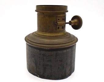 Antique 1890-1910 Magic Lantern Brass Lens with Focus Wheel