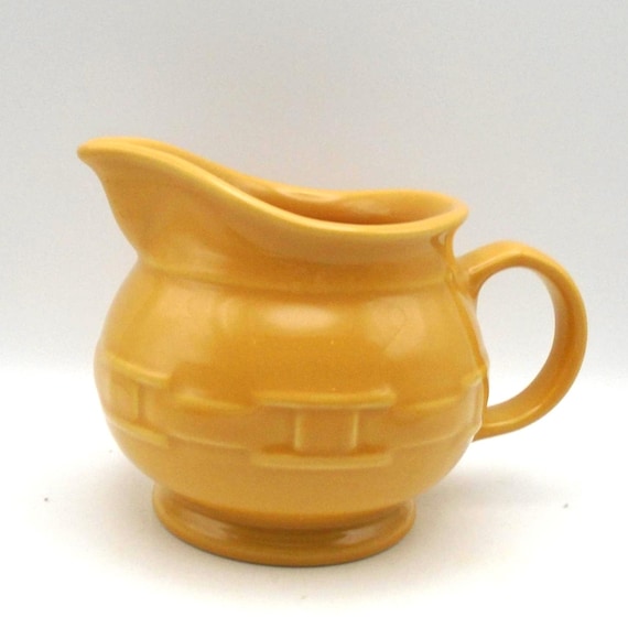 Vintage Longaberger Pottery Pitcher: Woven Traditions Butternut Yellow