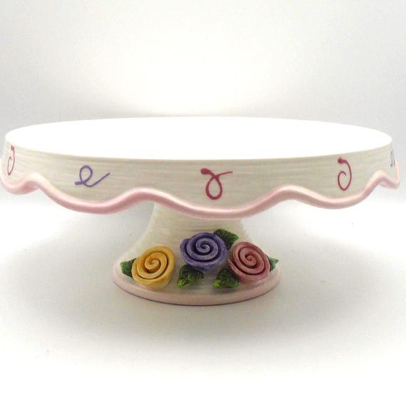 Vintage Avon Celebration Pedestal Cake Plate, Birthday Gift Collection, 2005 President's Club