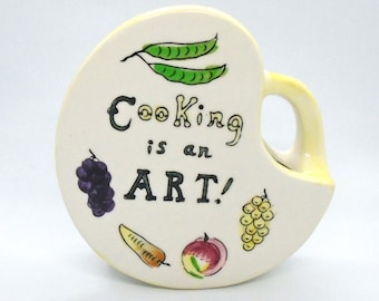 Vintage Cooking is an Art Wall Pocket Kitchen Utensil Holder