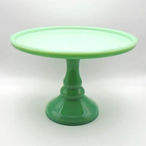 Vintage 20th Century Jadeite Cake Stand, 10" round, Unmarked