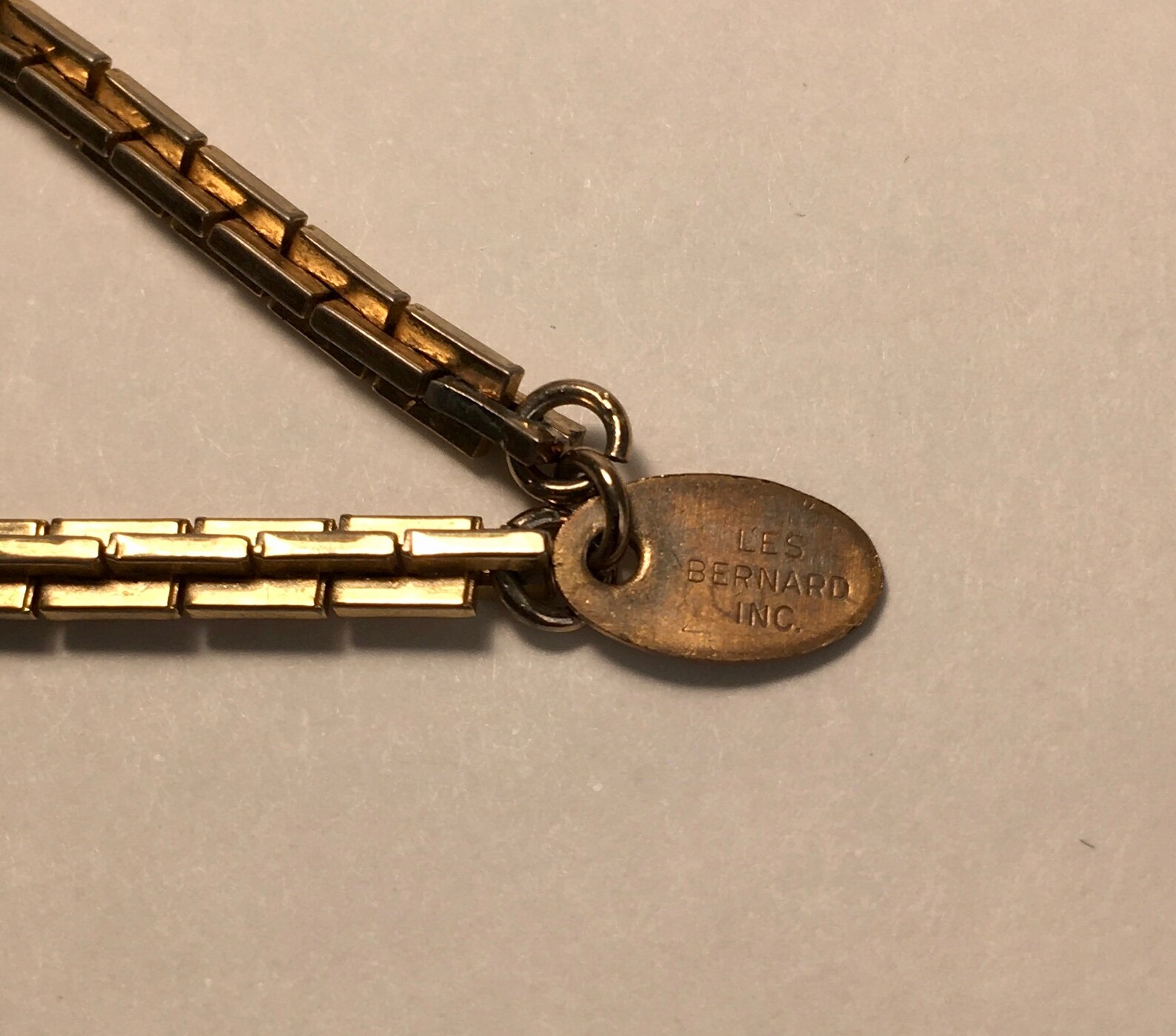 Vintage interlocking Chain Necklace by Les Bernard - Etsy