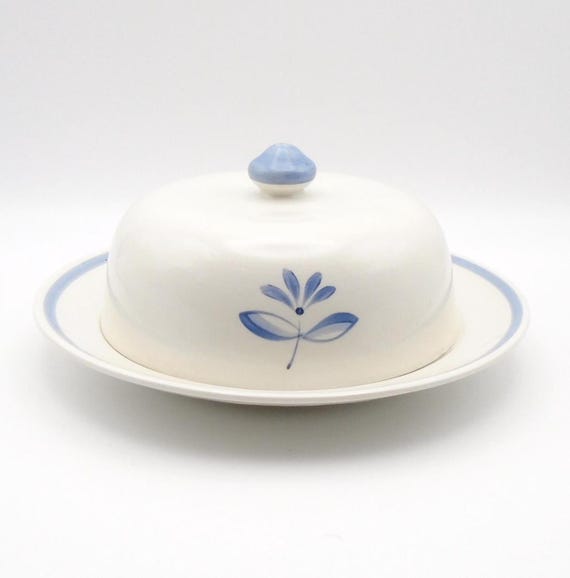 Rare Upsala-Ekeby, Gefle, Sweden Porcelain Covered Butter / Cheese Dish, Circa 1950's
