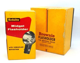 Vintage Kodak Flashholder for Brownie Reflex and Midget Flashholder in original boxes