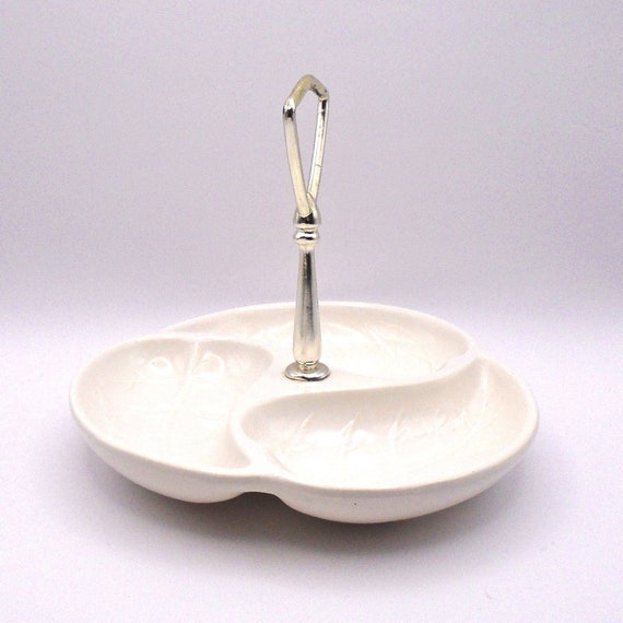 Vintage Royal Haeger Pottery Mid-Century Modern Center Handle Serving Dish/ Nut / Candy Tray