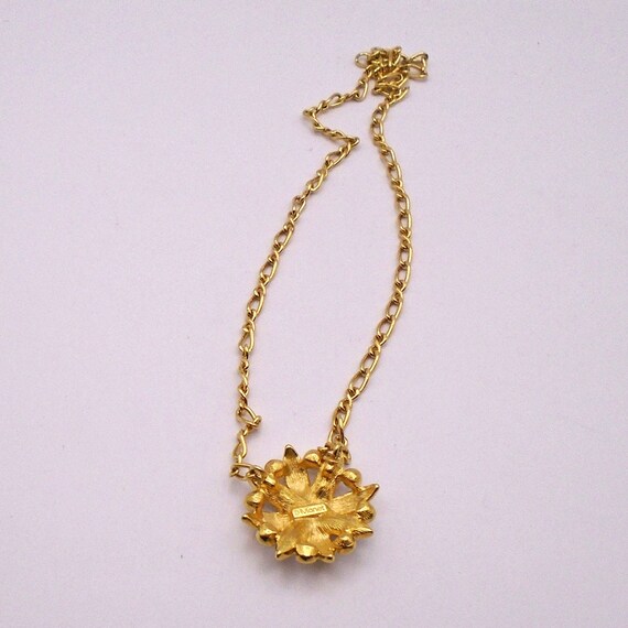 Vintage Signed Monet Crystal  Rhinestone and Gold… - image 3