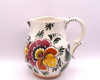 Vintage Delft Hand-Painted Small Pitcher, Holland, Farmhouse/Vintage Kitchen Decor