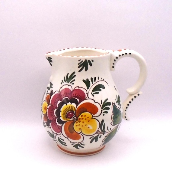 Vintage Delft Hand-Painted Small Pitcher, Holland, Farmhouse/Vintage Kitchen Decor
