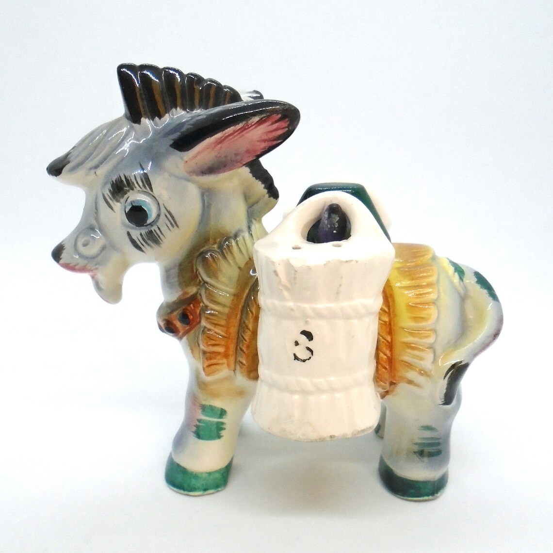 Vintage 1970's Ceramic Donkey Salt & Pepper Shaker Set Etsy UK