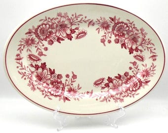 Vintage Carr China "Dayton" 13-3/4" Oval Serving Platter, Restaurant /Hotel/Rail Car Ware, Made in Grafton W VA, USA, Circa 1940's