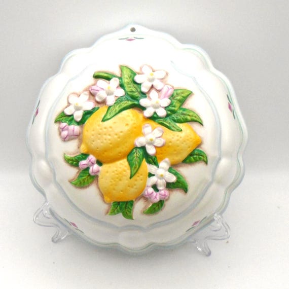 Vintage Le Cordon Bleu Lemon Floral Porcelain Jello Mould - Hand-Painted Wall Decor