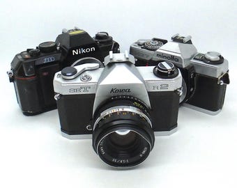 Vintage 35mm Bundle - Nikon, Minolta and Kowa "As Is" for Repair or Parts