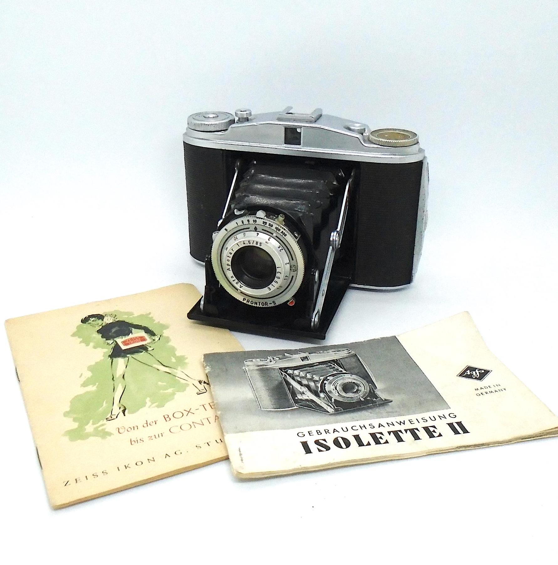 蛇腹カメラ ISOLETTE II Made in Germany Vintage 1950-60 Agfa Isolette II Folding Camera With 85 Mm F