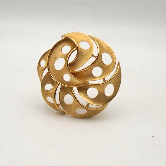 Vintage Crown Trifari Gold Windmill Brooch/Pin, Circa 1950's, Rare Find